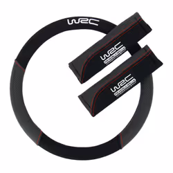WRC 007595, Steering wheel cover, Black, Monochromatic, Velcro, 35 cm, 38 cm