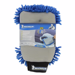 Car wash mitt; Michelin; Polyester, PU (Polyurethane) blue, beige