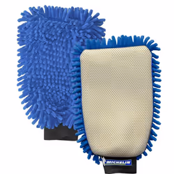 Michelin 009482 Car wash mitt Polyester, PU (Polyurethane) blue, beige