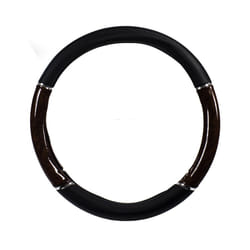Carlinea 163538 Steering wheel cover black, brown 37-38 wood effect