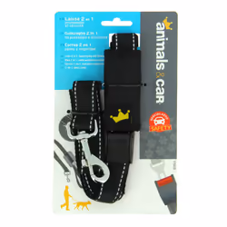 Animals&Car 170010, Dog, Seat belt safety lead, Black, Cord, Monochromatic, Polyester