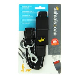 Animals&Car 170010 dog/cat lead 1.2 m Black Polyester Seat belt safety lead