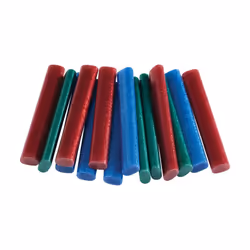Oval Hot Glue Sticks for Arts and Crafts, Glitter Colour: Red, Blue and Green, Length: 94 mm, 125 g, 40108462