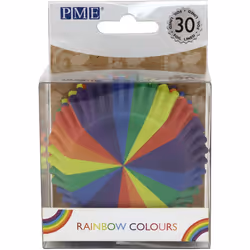 PME BC832 Rainbow Colours Cupcake Cases, Foil Lined, Pk/30, Paper