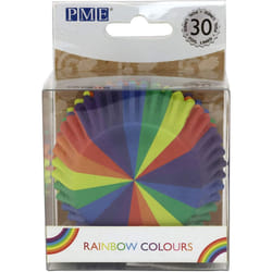 PME BC832 Rainbow Colours Cupcake Cases, Foil Lined, Pk/30, Paper