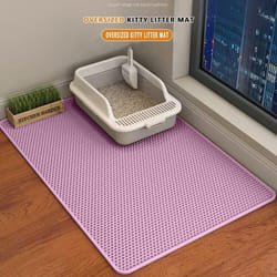 2025 Cat Litter Mat Double Layer Waterproof Urine Proof Trapping Mat Easy To Clean Non-Slip Toilet Pad Cat Scratch Pad Large Foot Pad - pink, 45*30cm
