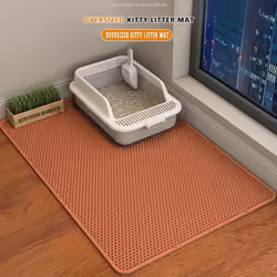 2025 Cat Litter Mat Double Layer Waterproof Urine Proof Trapping Mat Easy To Clean Non-Slip Toilet Pad Cat Scratch Pad Large ...