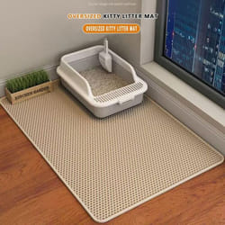 2025 Cat Litter Mat Double Layer Waterproof Urine Proof Trapping Mat Easy To Clean Non-Slip Toilet Pad Cat Scratch Pad Large Foot Pad - khaki, 30*30cm