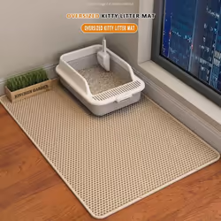 2025 Cat Litter Mat Double Layer Waterproof Urine Proof Trapping Mat Easy To Clean Non-Slip Toilet Pad Cat Scratch Pad Large Foot Pad - grey, 45*30cm