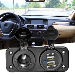 Dual USB Car Cigarette Lighter Socket Splitter 12V Charger Power Adapter Outlet