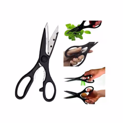 HEAVY DUTY KITCHEN SCISSORS Home Office Craft Meat Fish Serrated Cut Blister