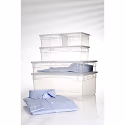 Sundis Rotho 3368094094 - Storage Box with lid, Transparent Color, Pack of 3