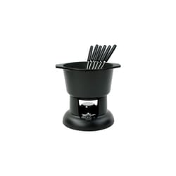 Chasseur Cast Iron Matt Black Fondue Set