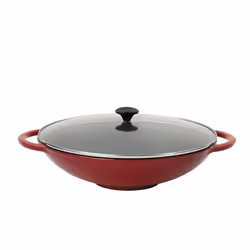 CHASSEUR PUC103703, Round, Wok/Stir-Fry pan, Red, Enamel, Cast iron, Glass