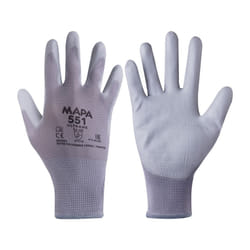551 Ultrane Palm-side Coated Grey Gloves - Size 6