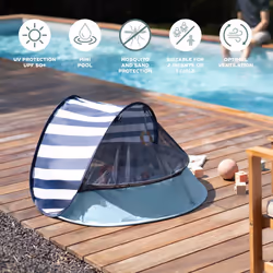 Babymoov Aquani Pop Up Baby Beach Tent & Paddling Pool | Anti-UV Sun Protection UPF 50+