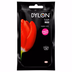 DYLON Hand Fabric Dye Sachet For Clothes & Soft Furnishings, 50g - Tulip Red
