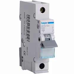 HAGER MTN120 MCB SP Type B 20A 6kA