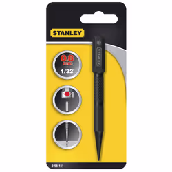 Stanley 0-58-113, Nail punch, Steel, Tempered steel, Black, Grey, Black, 102 mm