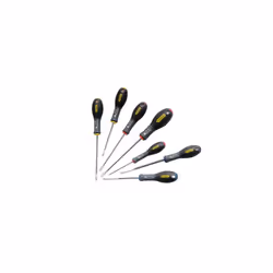 Stanley Tools 0-65-438 + FMHT0-62688 FatMax Screwdriver PH/PZ/Flared/Parallel Set of 7 & Stubby Ratchet Screwdriver