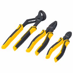 Stanley 3-piece Cushion Grip Set, Pliers set, Corrosion resistant, Steel, Black, Yellow, 494 g