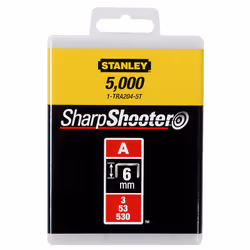 Stanley Light Duty Staples - Type A 5/53/530, Clamp, bolt & nail assortment, 1000 pc(s), 6 mm, TR40 TR150L, Box