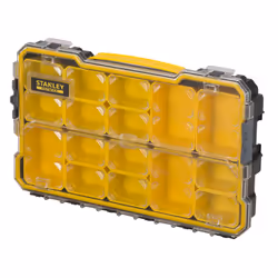 Stanley FATMAX Shallow Organizers, Small parts box, Polycarbonate (PC), Black, Yellow, 432 mm, 267 mm, 64 mm