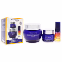 Immortelle Reset and Precious Dynamic Youth Set by LOccitane for Unisex - 3 Pc 0.16oz Overnight Reset Oil-In-Serum, 0.5oz Precious Eye Balm, 1.7oz Pre