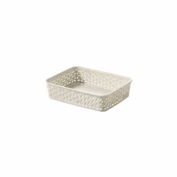 Curver My Style Rattan-Optic Office A5 Basket, Creme