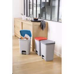 Curver Pedal Bin Essentials 20L Light Grey Trash Can Waste Container Pedal Bin