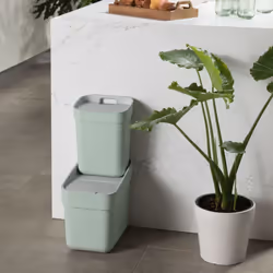 Curver Trash Can Ready to Collect Recycling Container Multi Colours 20/30L - Mint green, 20 L