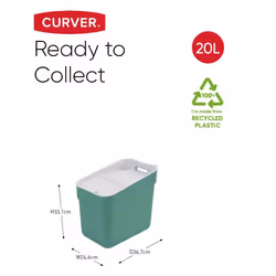 Curver Trash Can Ready to Collect Recycling Container Multi Colours 20/30L - Mint green, 20 L