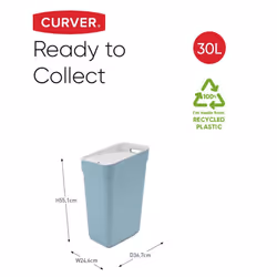Curver Trash Can Ready to Collect Recycling Container Multi Colours 20/30L - Light blue, 30 L - Additional view 3