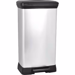 Curver 50L, 50 L, Square, Plastic, Black, Silver, Pedal, 390 mm