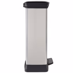Curver Deco Pedal Bin 50L Silver Home Rubbish Dustbin Trash Can Container