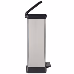 Curver Deco Pedal Bin 50L Silver Home Rubbish Dustbin Trash Can Container - Additional view 4