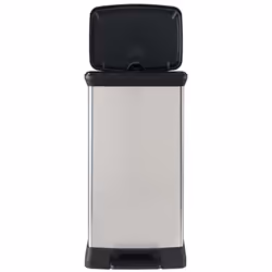 Curver Deco Pedal Bin 50L Silver Home Rubbish Dustbin Trash Can Container - Additional view 6