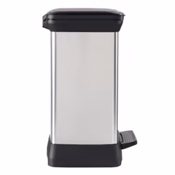 Curver Pedal Bin Deco Rectangular 30L Silver Duo Trash Can Waste Container - Additional view 4