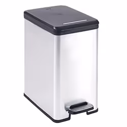 CURVER Deco-Slim 25L Waste Bin, Black/Silver Metallic, 42 x 25 x 45 cm