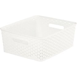 Curver Nestable Rattan Basket Vintage White 13L - 196852