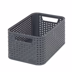 Curver Style S, Storage basket, Grey, Rattan, Monochromatic, Bathroom, Bedroom, 285 mm