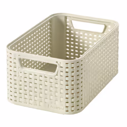 Curver Style S, Storage basket, Cream, Rattan, Monochromatic, Bathroom, Bedroom, 285 mm