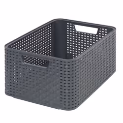 Curver Style M, Storage basket, Grey, Rattan, Monochromatic, Bathroom, Bedroom, 386 mm