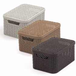 Curver Style 205839 Storage Box Rattan Look Size S with Second-Generat