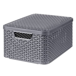 Curver Storage Box with Lid Style M 18L Metallic Silver Household Storage Box
