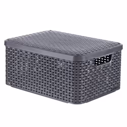 Curver Storage Box with Lid Style M 18L Metallic Silver Household Storage Box