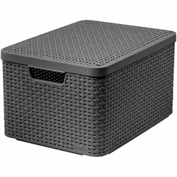 Curver Style L, Storage basket, Grey, Rattan, Monochromatic, Bathroom, Bedroom, Living room, 445 mm