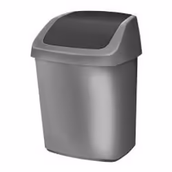 Curver Swing-Top, 10 L, Rectangular, Plastic, Anthracite, Silver, Plastic, 246 mm