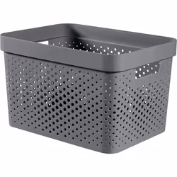 CURVER, Infinity Box 17 L, Recycled Plastic, Charcoal Grey, 35.5 x 26.2 x 21.9 cm