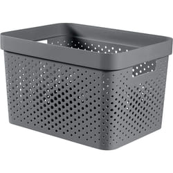 CURVER, Infinity Box 17 L, Recycled Plastic, Charcoal Grey, 35.5 x 26.2 x 21.9 cm